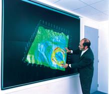 Visualisation sur un mur d’images d’une simulation sismique en baie de Nice