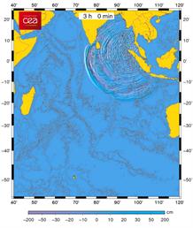 Simulation numérique pour la reconstitution du tsunami de Sumatra et dans tout l'Océan Indien de décembre 2004