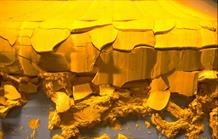 Uranium concentrate in the form of yellow cake obtained after dissolving uranium ore in acid
