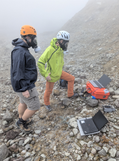 Both sensors are operating in the area of the crater near the summit