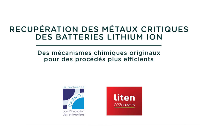 Récupération des métaux critiques des batteries lithium-ion