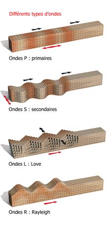 Les différents types d'ondes sismiques