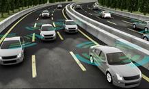 Voitures autonomes sur la route avec des connexions visibles