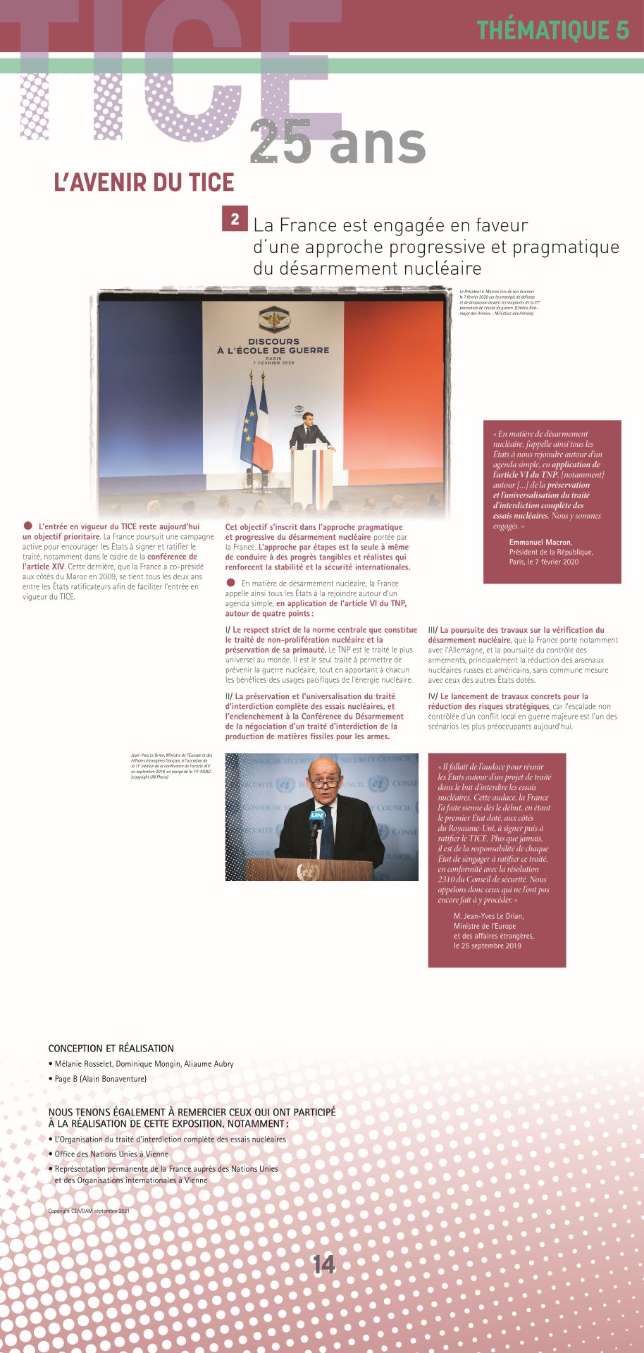 25 ans TICE - La France engagée en faveur d'une approche progressive et pragmatique du désarmement nucléaire