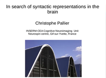 In search of syntactic representations in the brain