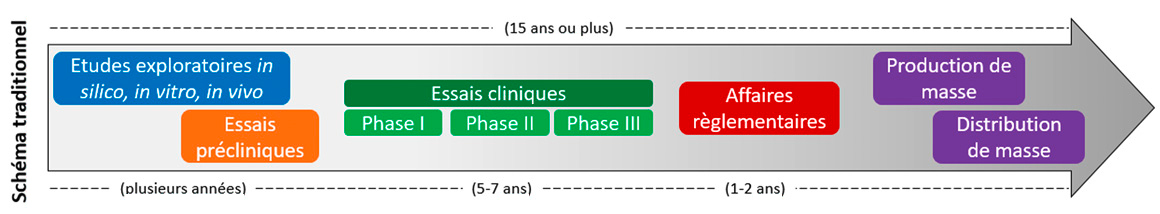 Schéma de développement d'un vaccin traditionnel.