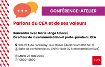Inscription conférence 'Parlons du CEA et de ses valeurs'