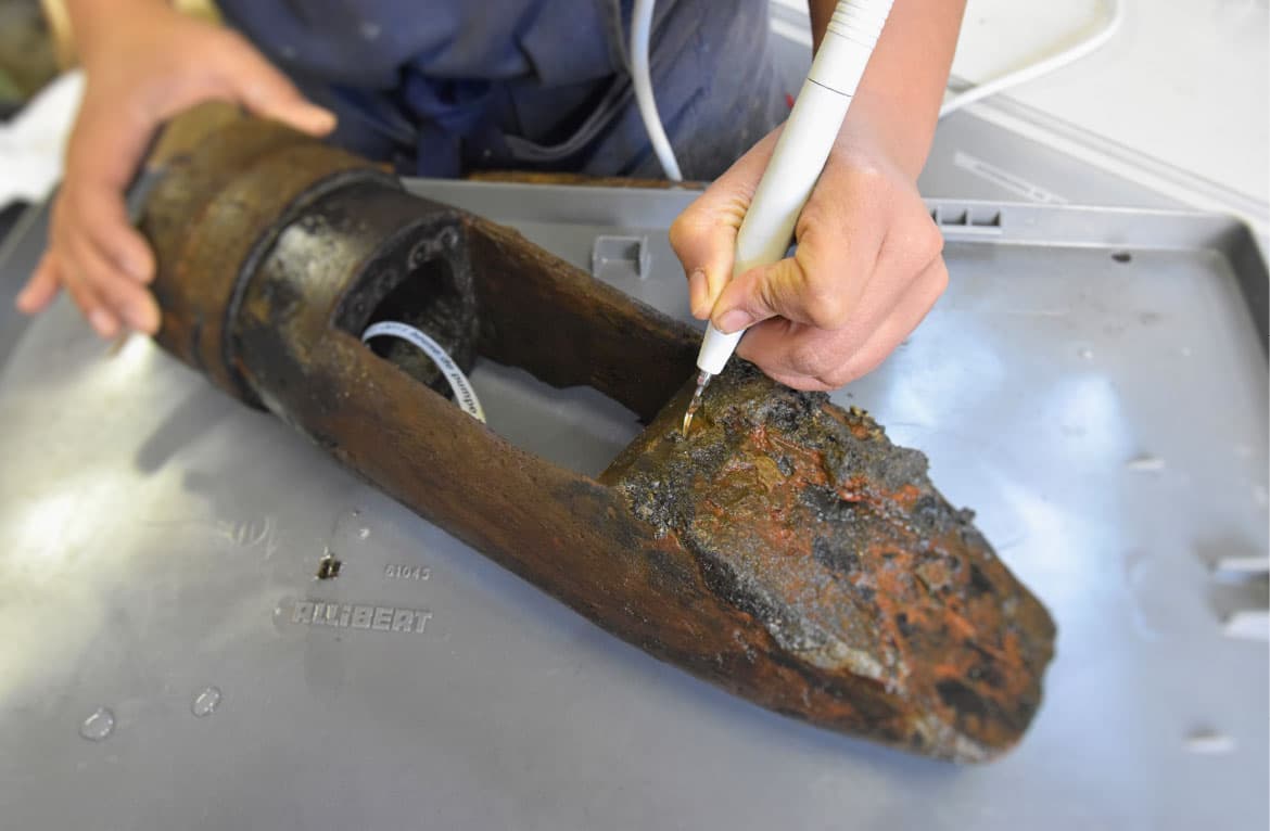 Heuse pompe Frontignan curetage pyrite