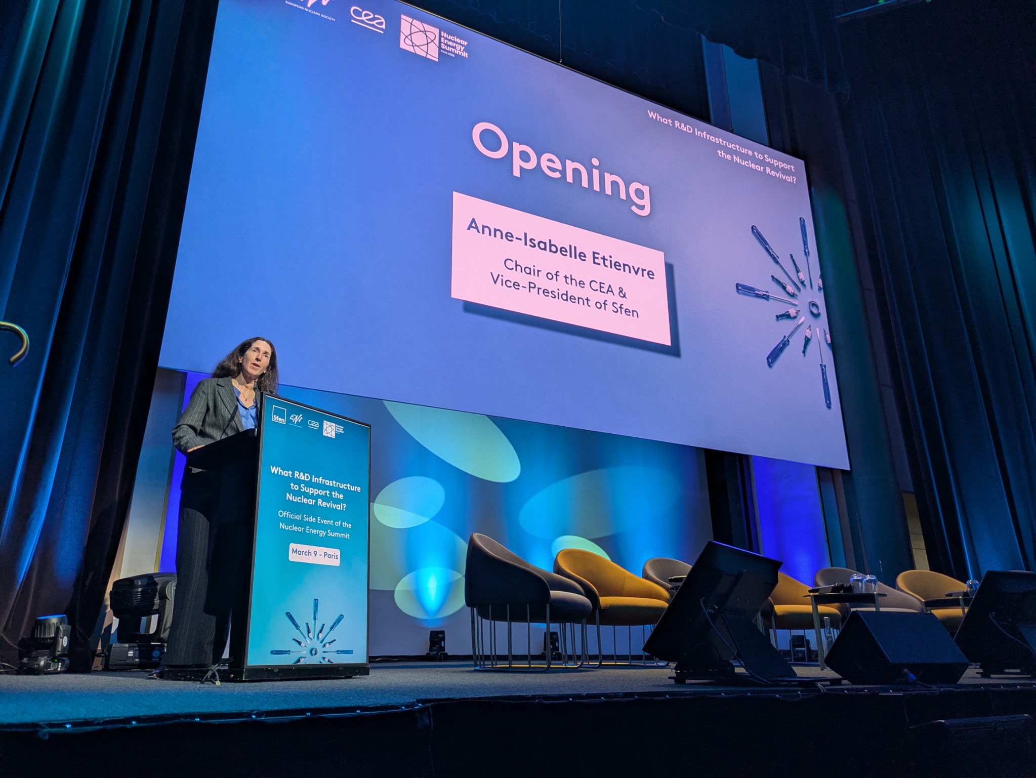 Discours d'introduction de Anne-Isabelle Etienvre, AG du CEA, à la SFEN, lundi 09 mars, en amont du Sommet Mondial de l'énergie nucléaire. © CEA