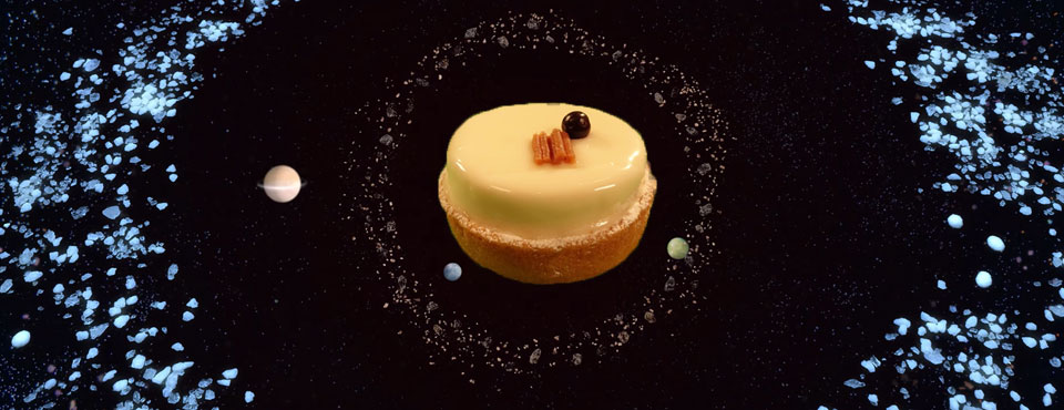 Création pâtissière de Claire Damon pour le teaser de la série Astronome Gastronome