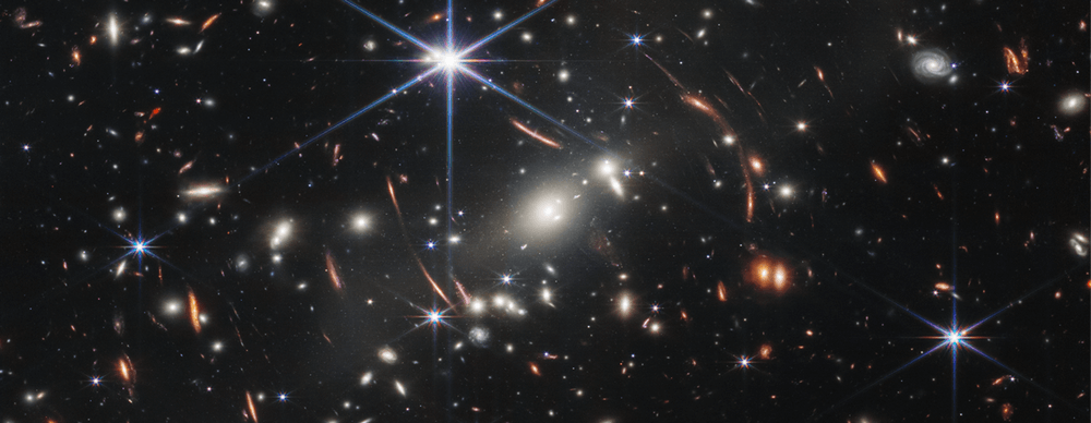 Image la plus profonde obtenue à ce jour dans le domaine de l'infrarouge, révélant les premières galaxies de l'Univers, créées il y a plus de 13 milliards d'années. © NASA, ESA, CSA, STScI Image la plus profonde obtenue à ce jour dans le domaine de l'infrarouge, révélant les premières galaxies de l'Univers